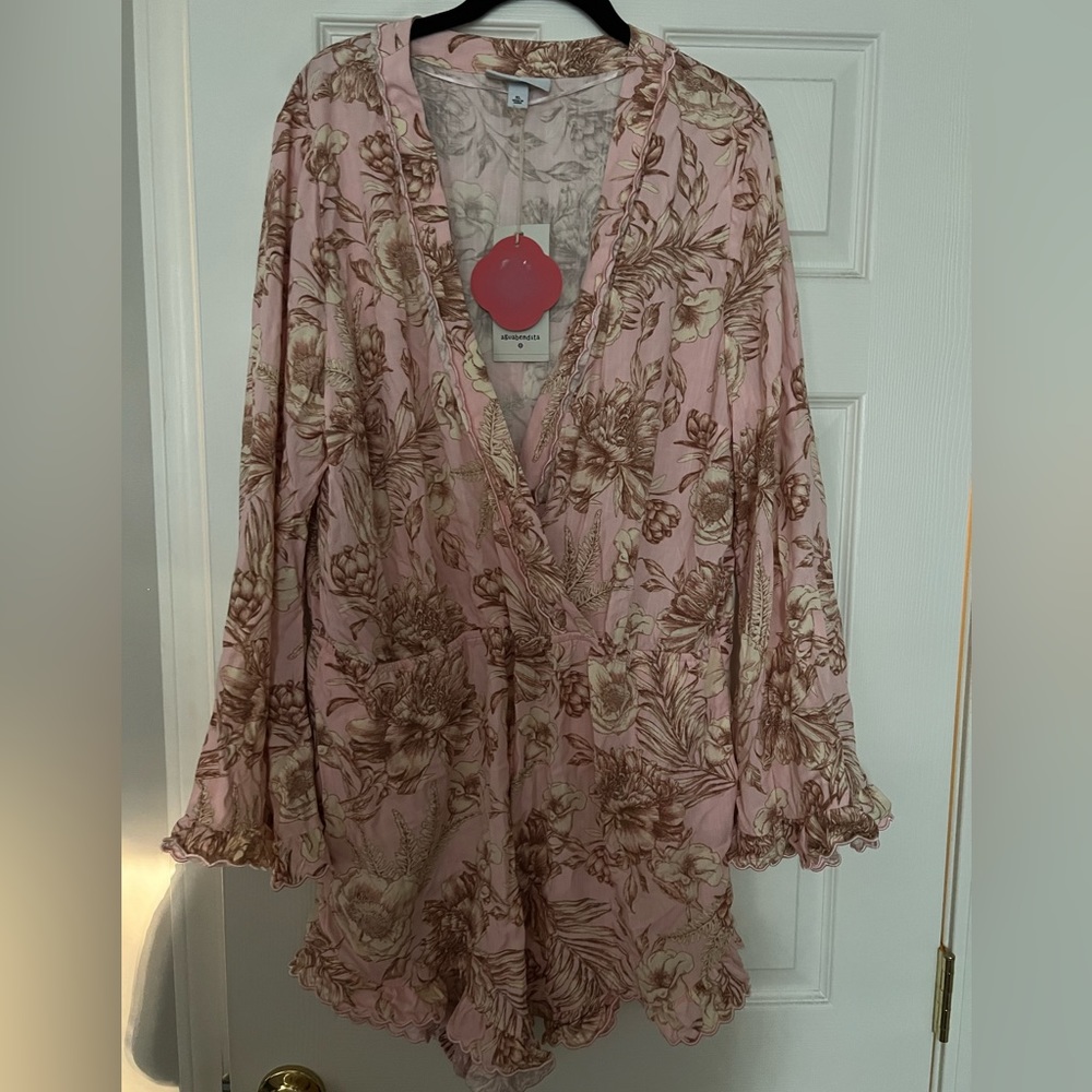 NWT XL Pink Floral Romper